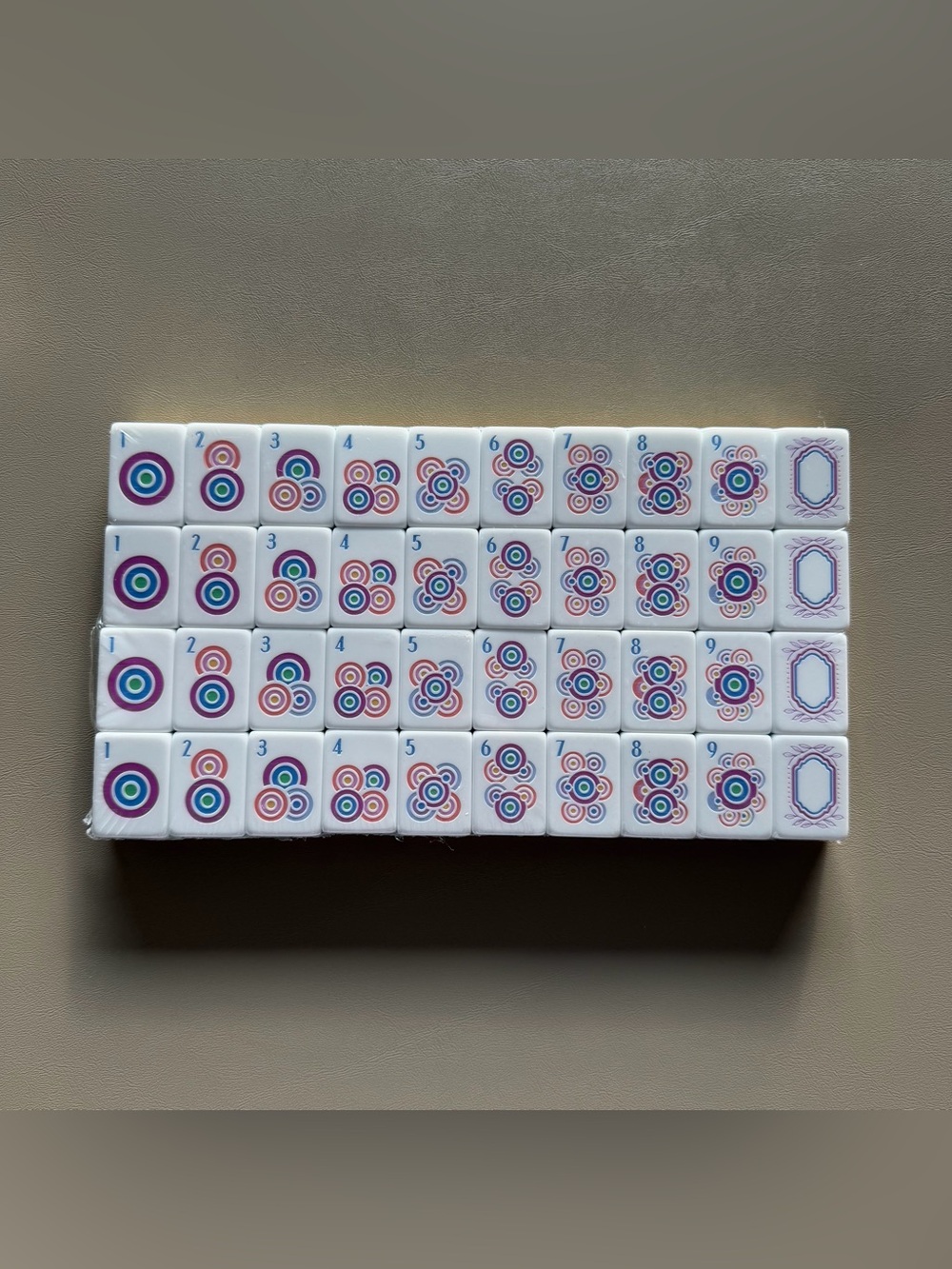Mahjong Tile Set with Multicolor Floral and Letter Accents - Picture 4 of 8